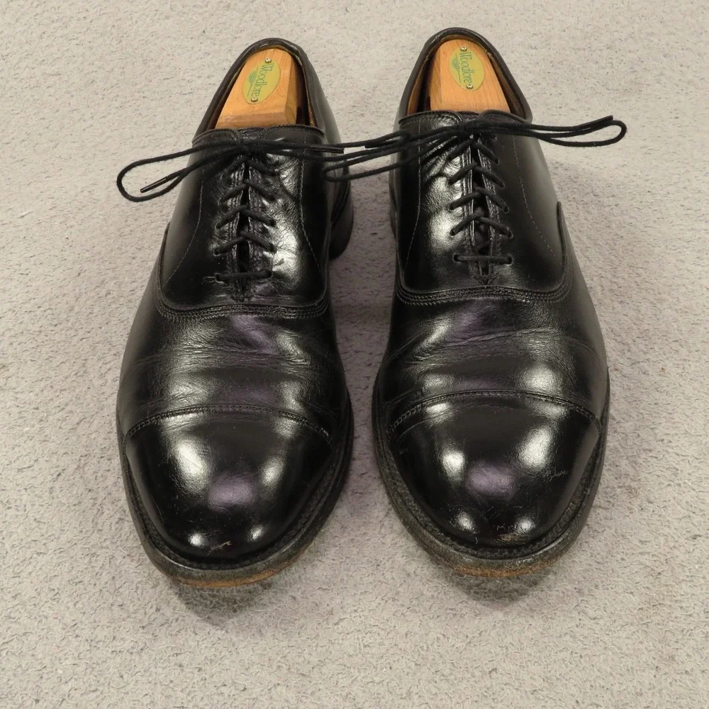 Allen Edmonds Mens 9.5 D Fifth Avenue Black Cap Toe Leather Oxford Shoes 5705